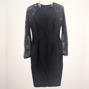 Vesper Womens Dress Bodycon Black Lace Cocktail Christmas Holiday Event Size 12